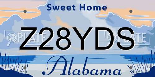 Z28YDS Alabama License Plate