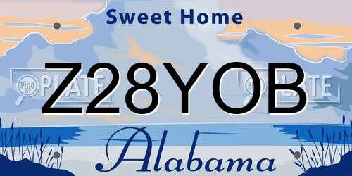 Z28YOB Alabama License Plate