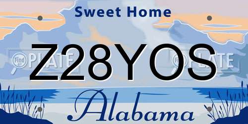 Z28YOS Alabama License Plate