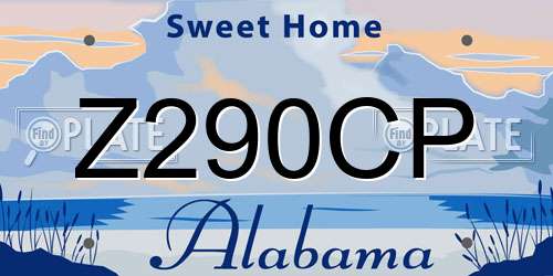 Z290CP Alabama License Plate