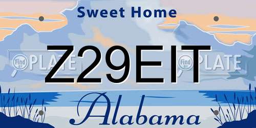 Z29EIT Alabama License Plate