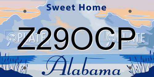Z29OCP Alabama License Plate