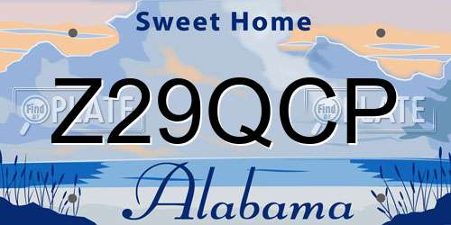 Z29QCP Alabama License Plate