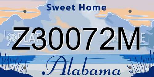 Z30072M Alabama License Plate