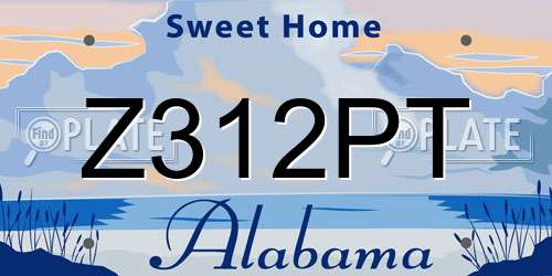 Z312PT Alabama License Plate