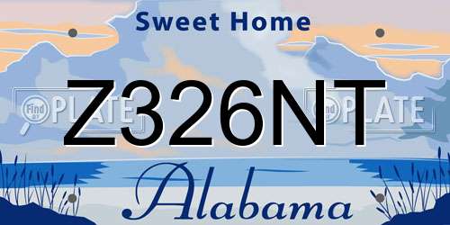 Z326NT Alabama License Plate