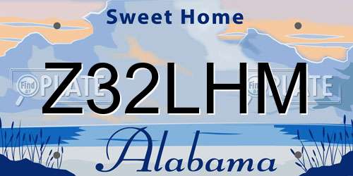 Z32LHM Alabama License Plate