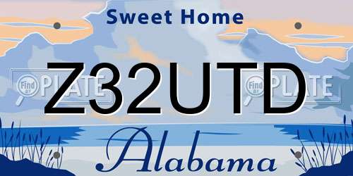 Z32UTD Alabama License Plate