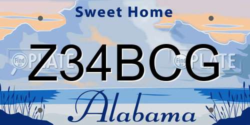 Z34BCG Alabama License Plate