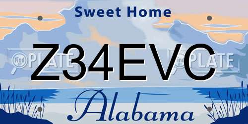 Z34EVC Alabama License Plate