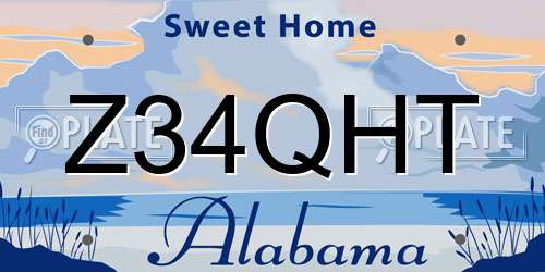 Z34QHT Alabama License Plate