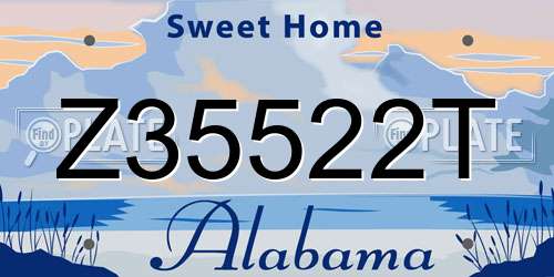 Z35522T Alabama License Plate