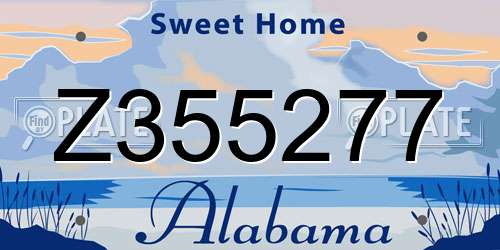 Z355277 Alabama License Plate