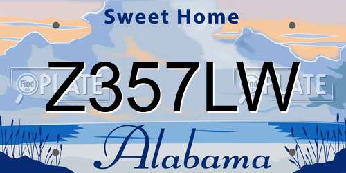 Z357LW Alabama License Plate