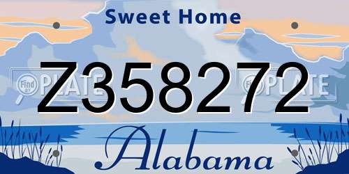 Z358272 Alabama License Plate