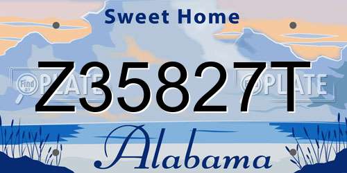 Z35827T Alabama License Plate