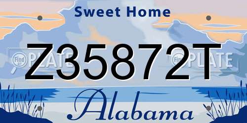 Z35872T Alabama License Plate