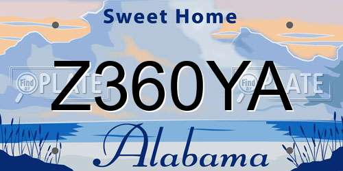 Z360YA Alabama License Plate