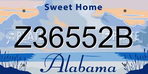 Z36552B Alabama License Plate