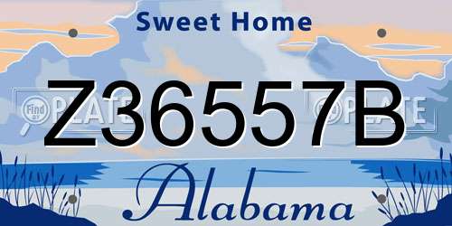 Z36557B Alabama License Plate