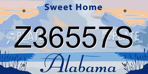 Z36557S Alabama License Plate