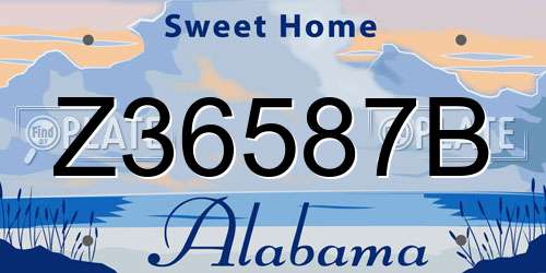 Z36587B Alabama License Plate