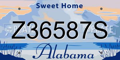 Z36587S Alabama License Plate