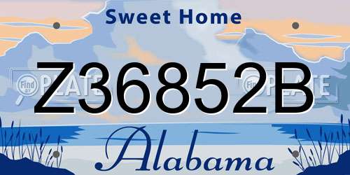 Z36852B Alabama License Plate