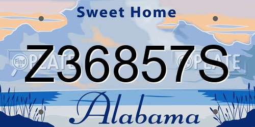 Z36857S Alabama License Plate