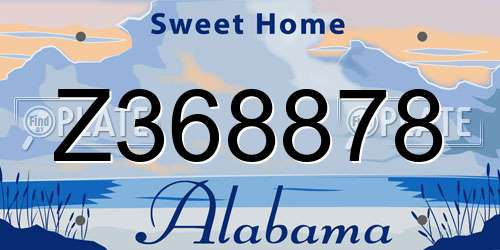 Z368878 Alabama License Plate