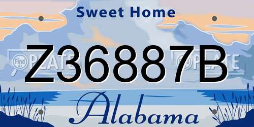 Z36887B Alabama License Plate