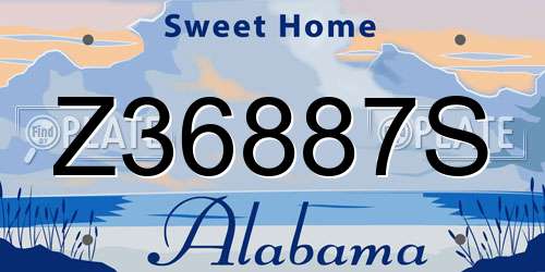 Z36887S Alabama License Plate