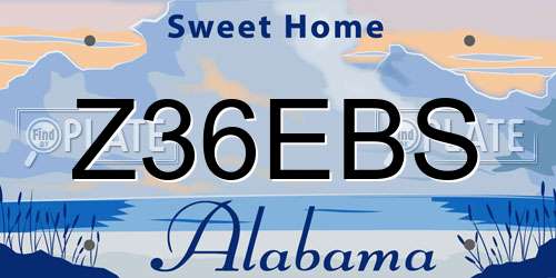 Z36EBS Alabama License Plate
