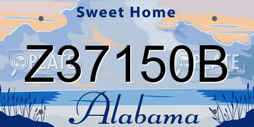 Z37150B Alabama License Plate