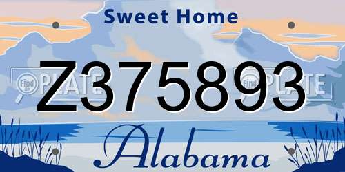 Z375893 Alabama License Plate