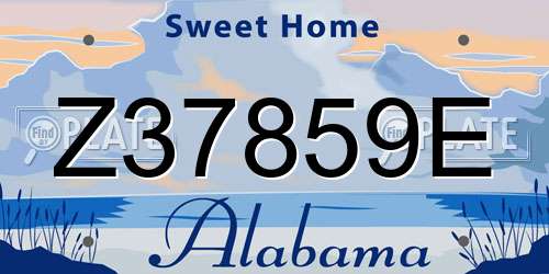 Z37859E Alabama License Plate