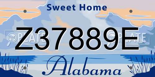 Z37889E Alabama License Plate