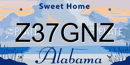 Z37GNZ Alabama License Plate