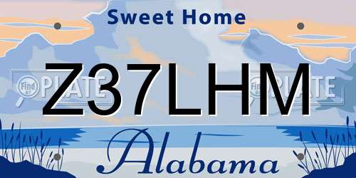 Z37LHM Alabama License Plate