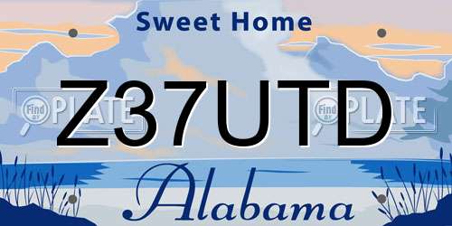 Z37UTD Alabama License Plate