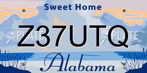 Z37UTQ Alabama License Plate