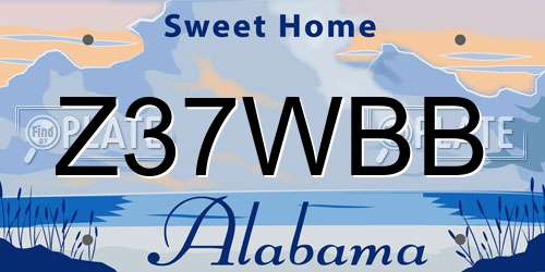 Z37WBB Alabama License Plate