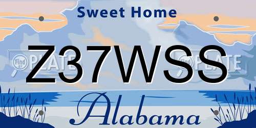 Z37WSS Alabama License Plate