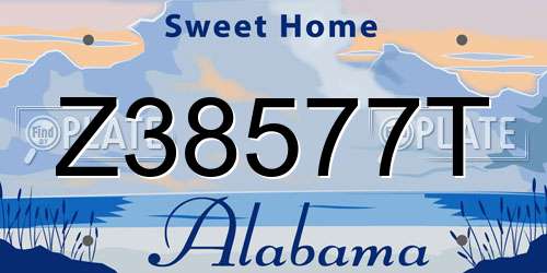 Z38577T Alabama License Plate