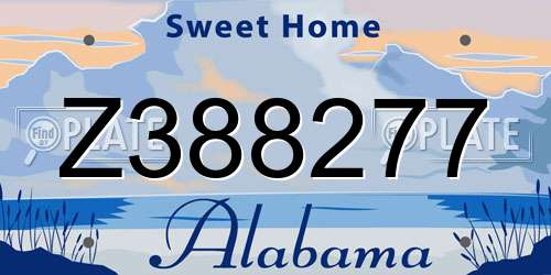 Z388277 Alabama License Plate