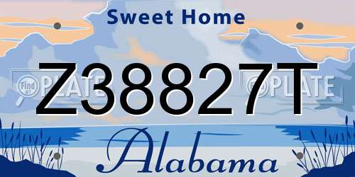 Z38827T Alabama License Plate