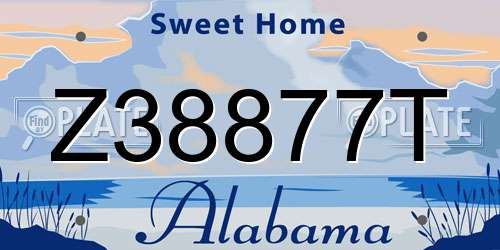 Z38877T Alabama License Plate