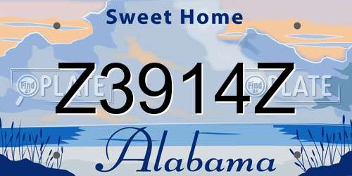Z3914Z Alabama License Plate
