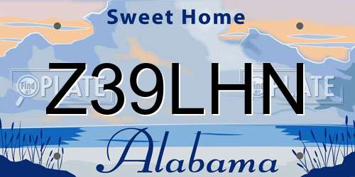 Z39LHN Alabama License Plate