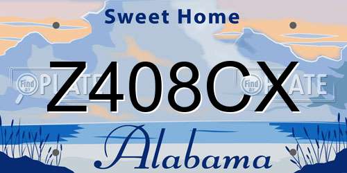 Z408CX Alabama License Plate
